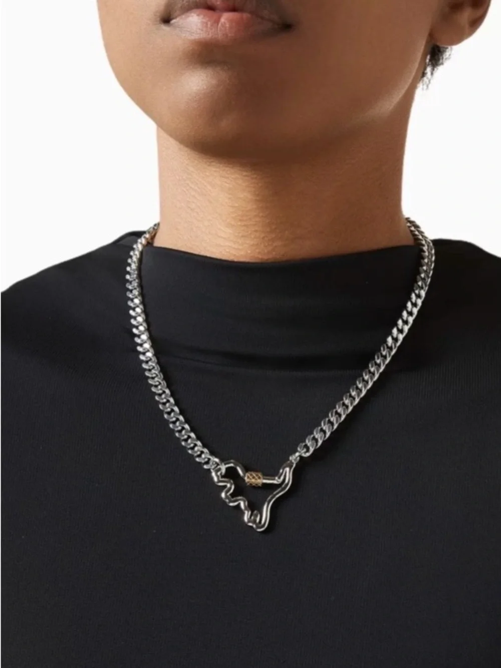 Coach Two-Tone Signature Carabiner Rexy Link Bracelet